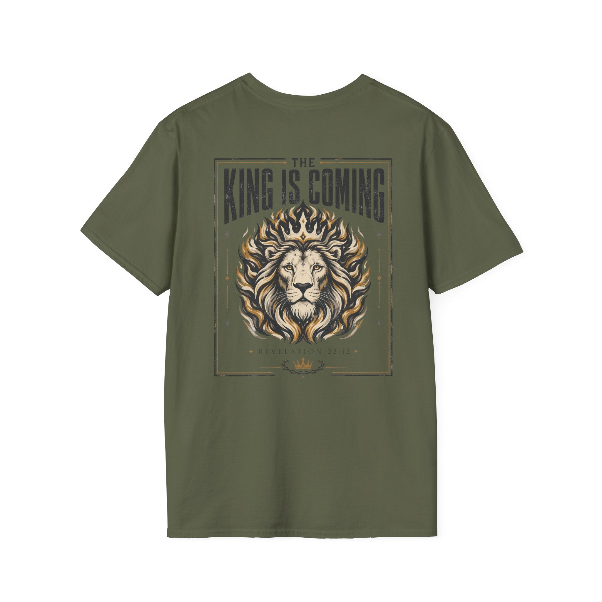 The King Is Coming T-Shirt — Crowned Lion Faith Graphic Tee