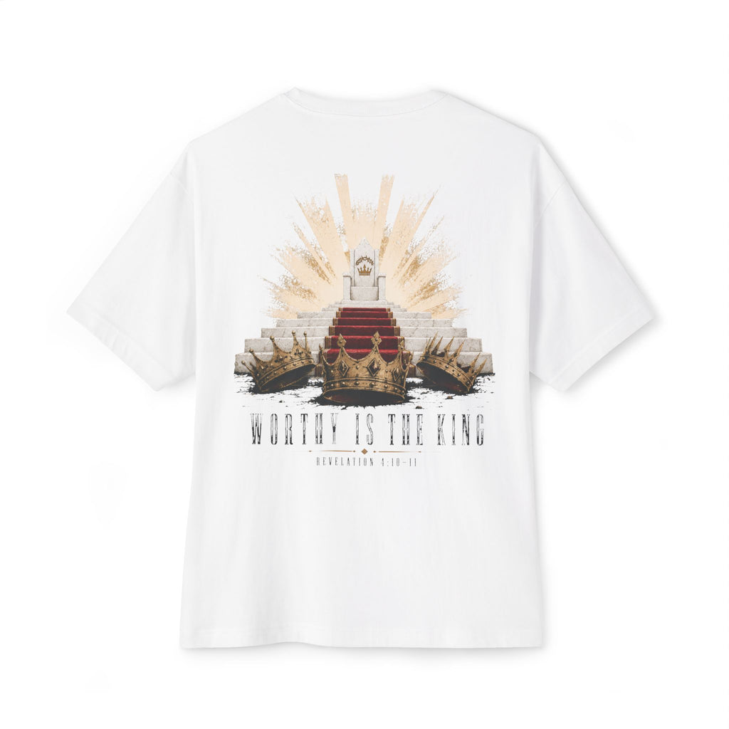 Drop Shoulder Premium Tee — "Worthy Is The King"