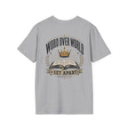 Word Over World T-Shirt — Bible & Crown Faith Graphic Tee