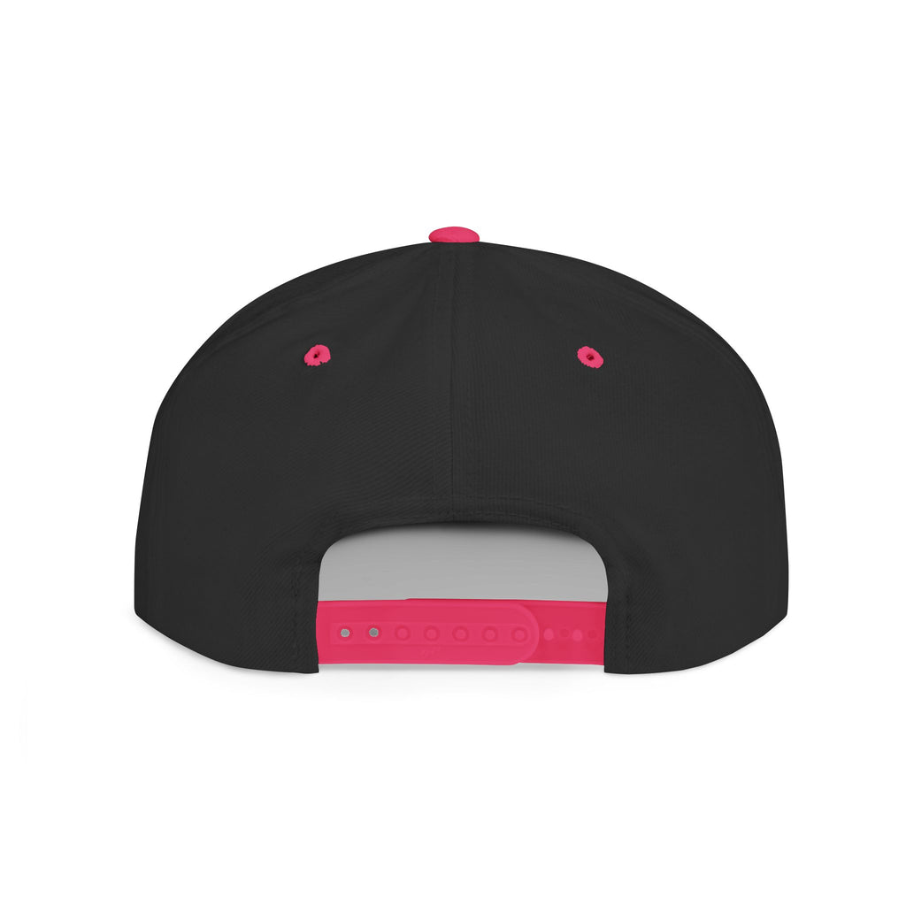 Flat Bill Snapback Hat Gold Crown Embroidery