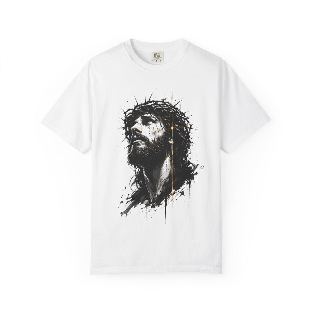 Jesus Saves T‑Shirt — Crown of Thorns Portrait Christian Tee