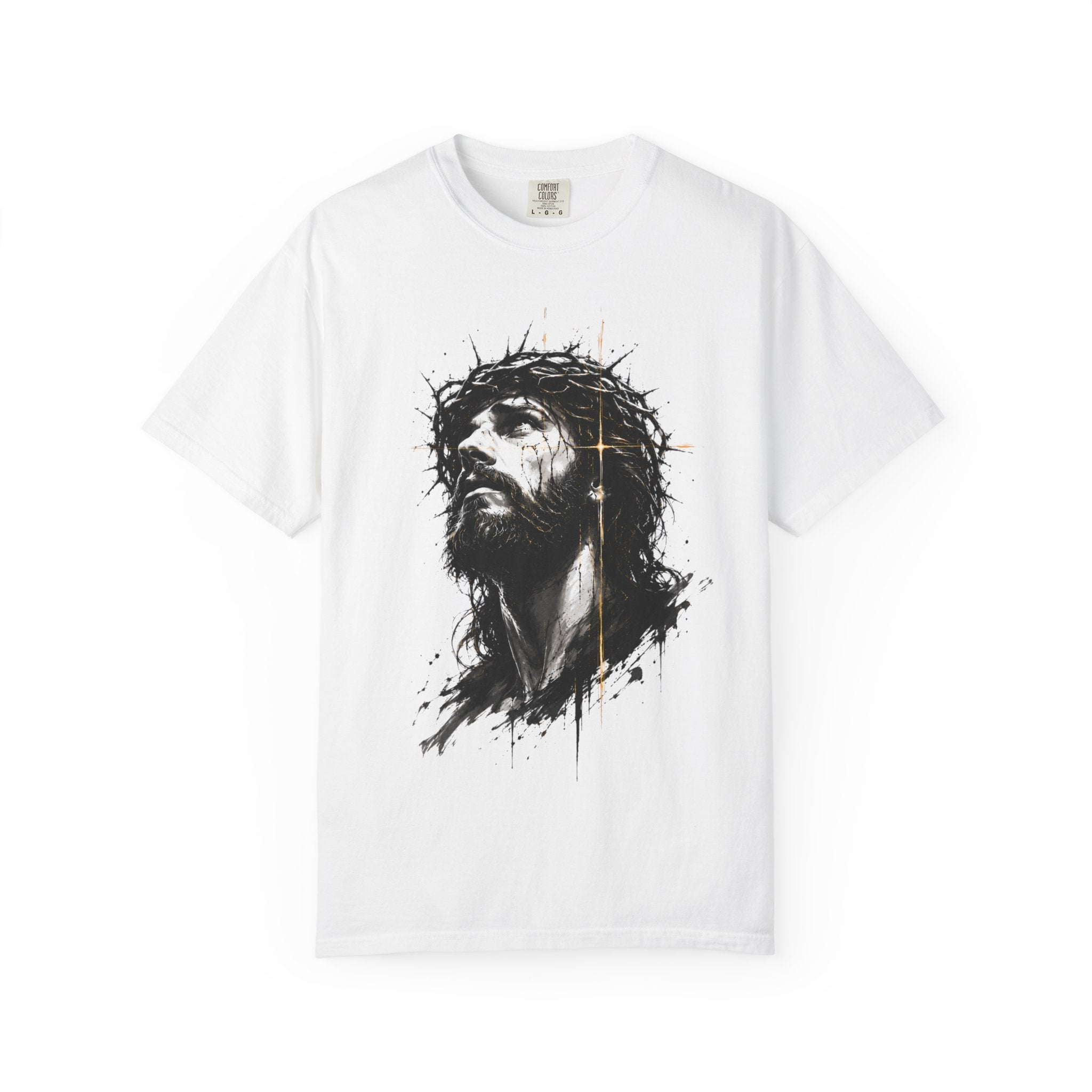 Jesus Saves T‑Shirt — Crown of Thorns Portrait Christian Tee