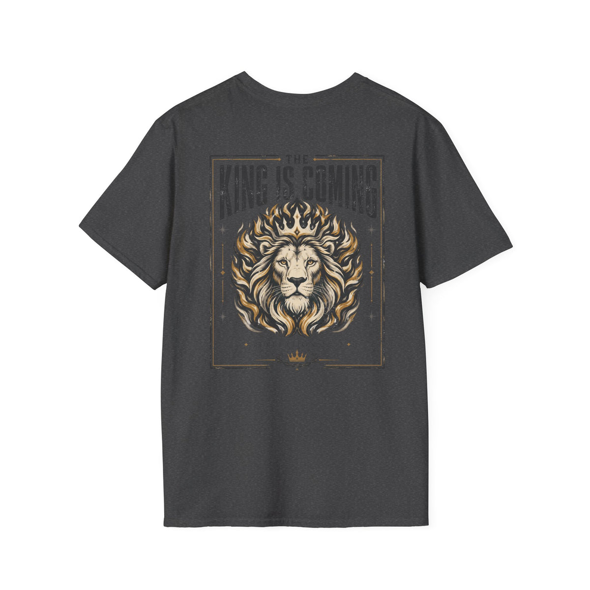 The King Is Coming T-Shirt — Crowned Lion Faith Graphic Tee