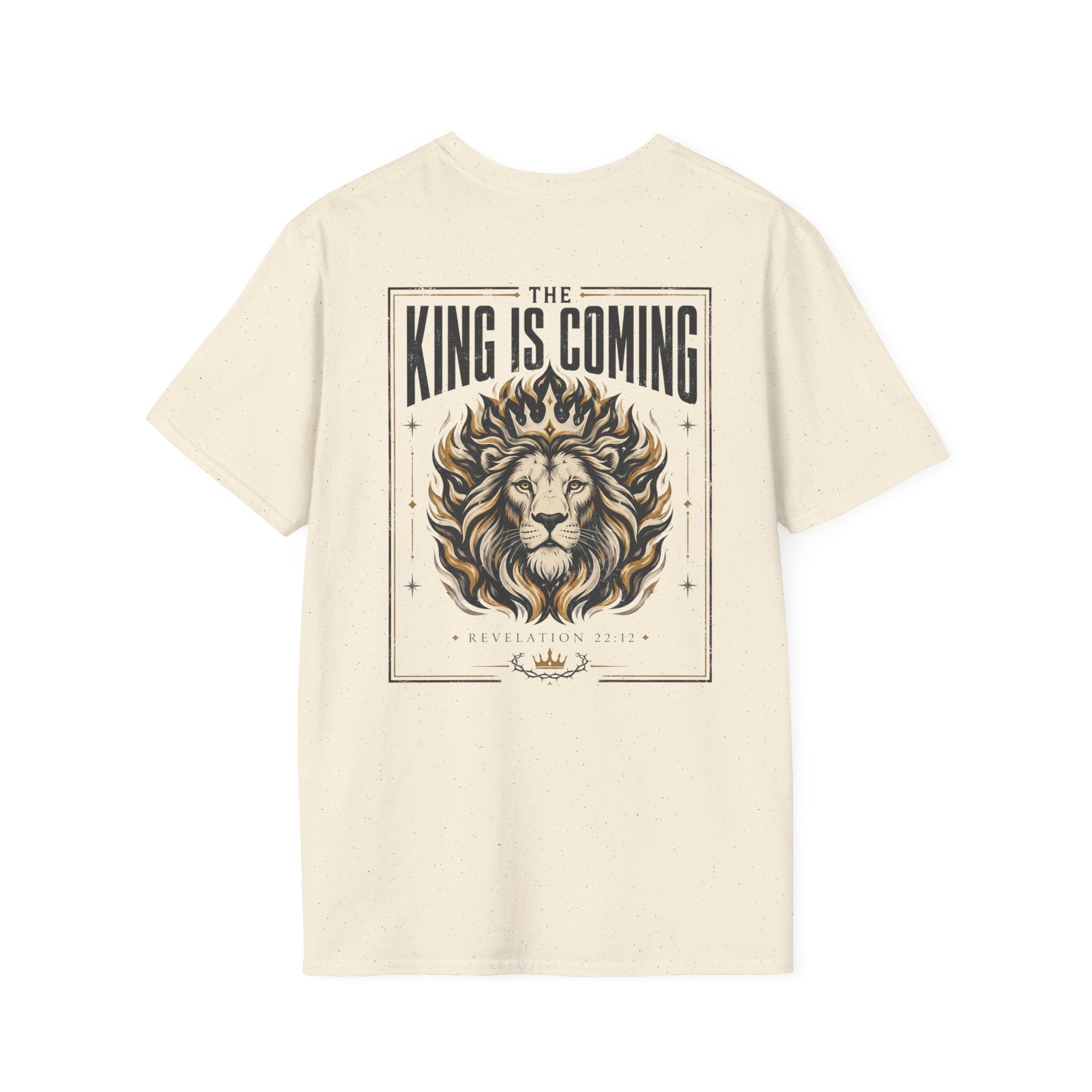 The King Is Coming T-Shirt — Crowned Lion Faith Graphic Tee