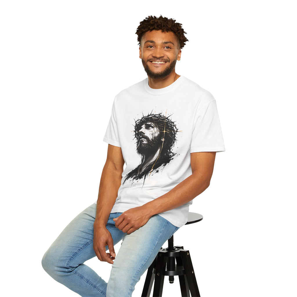 Jesus Saves T‑Shirt — Crown of Thorns Portrait Christian Tee