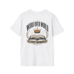Word Over World T-Shirt — Bible & Crown Faith Graphic Tee
