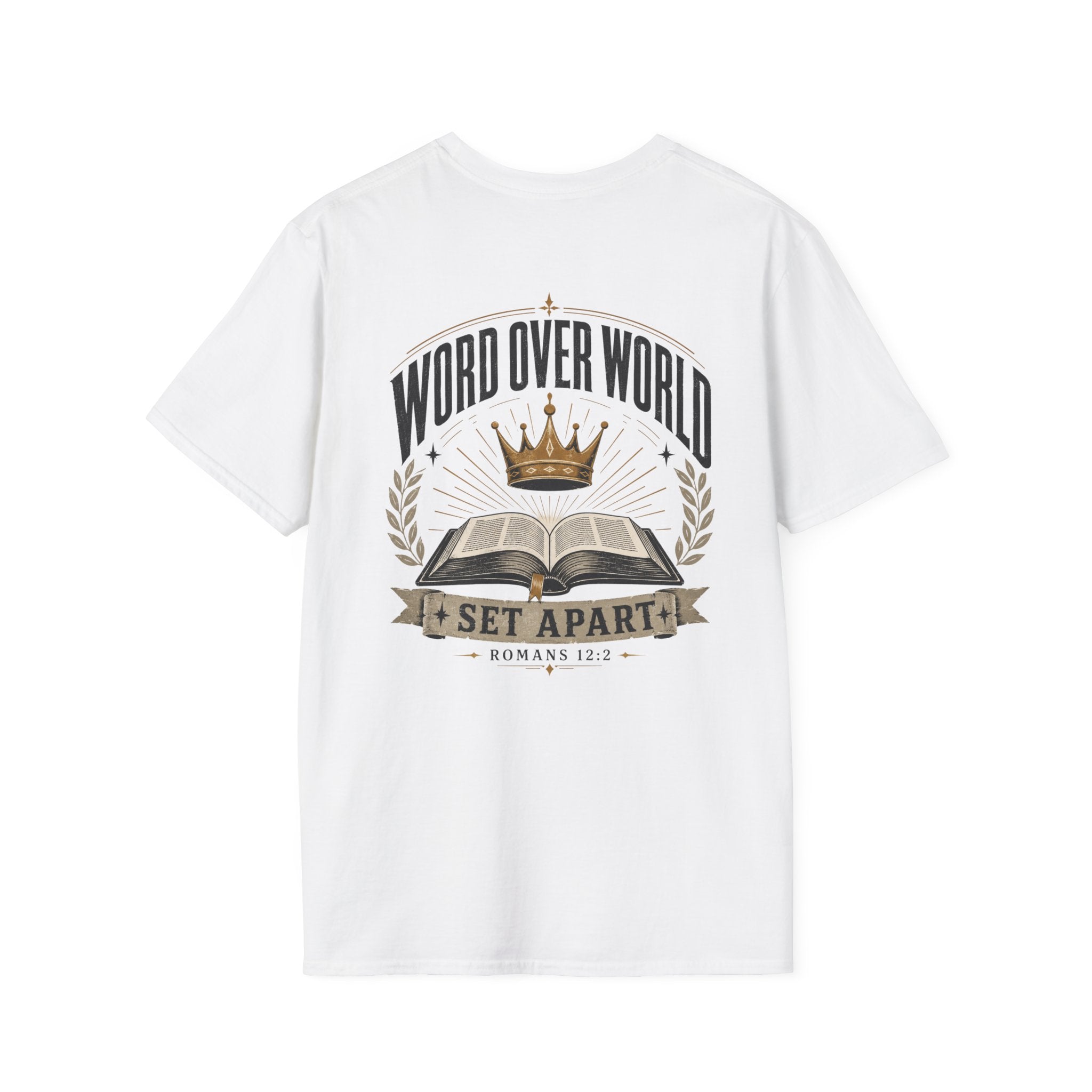 Word Over World T-Shirt — Bible & Crown Faith Graphic Tee
