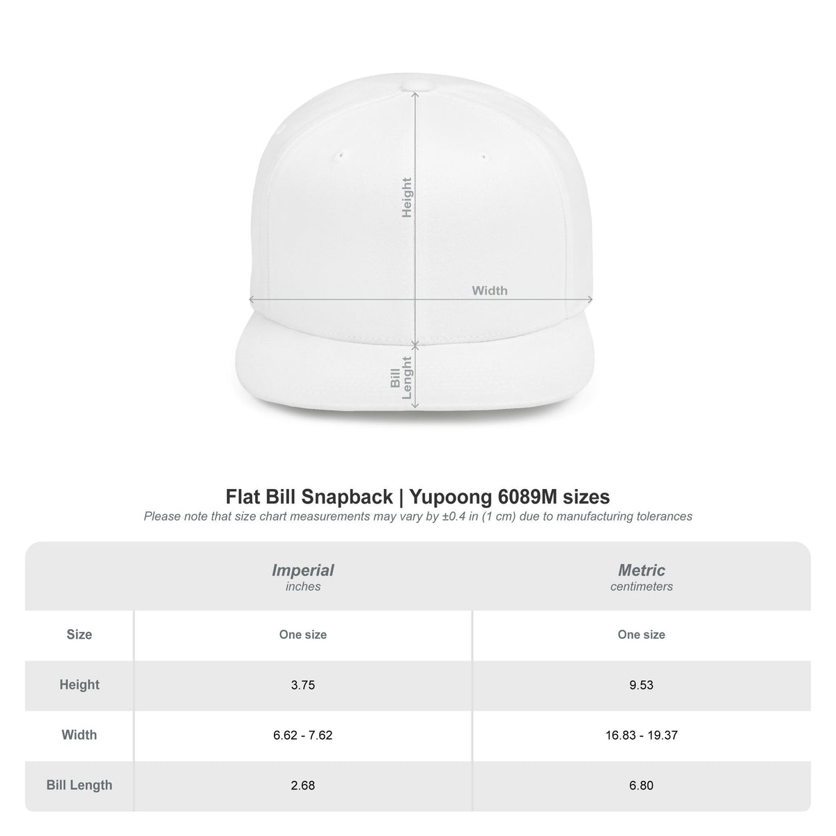 Flat Bill Snapback Hat Gold Crown Embroidery