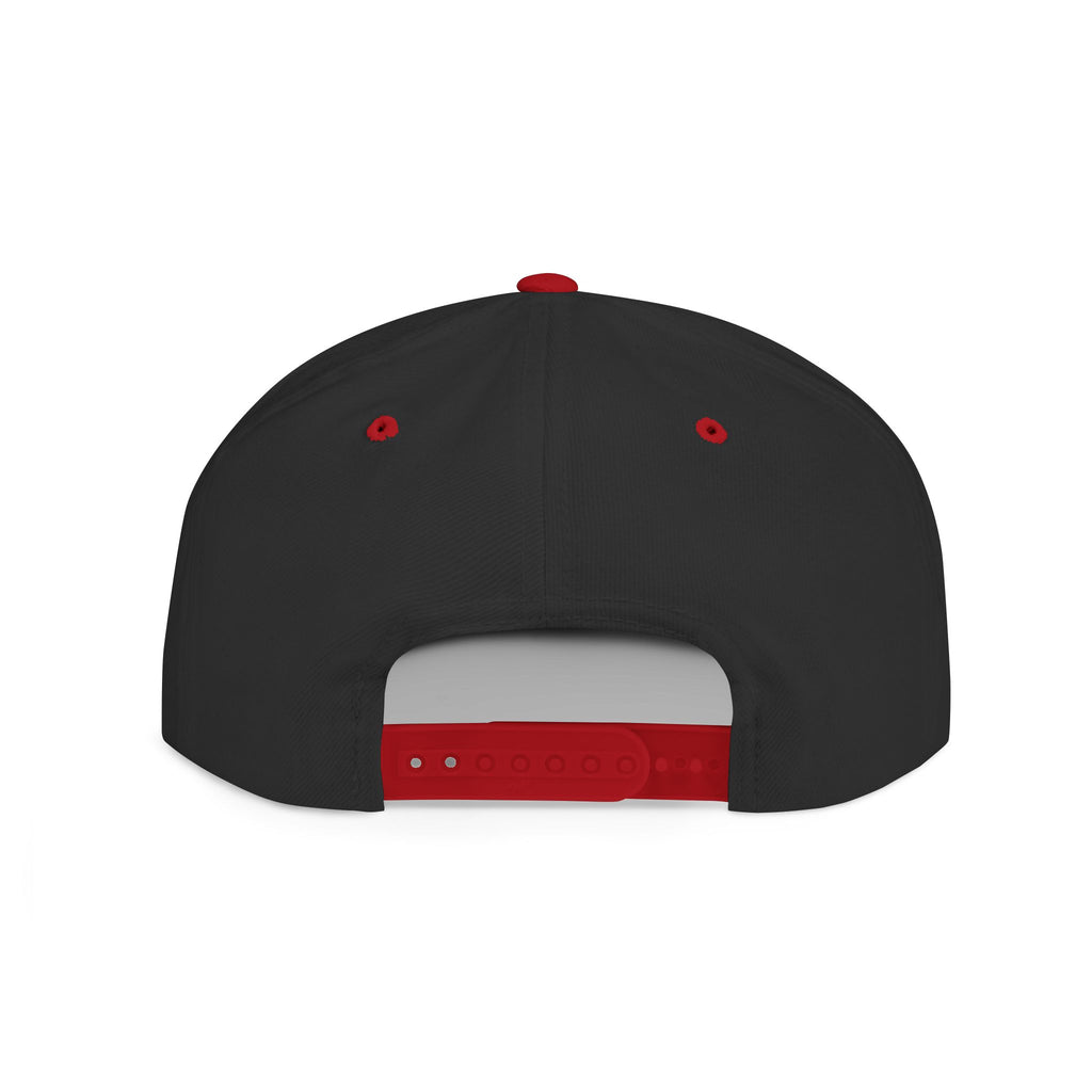 Flat Bill Snapback Hat Gold Crown Embroidery
