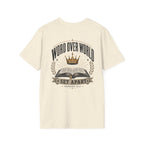 Word Over World T-Shirt — Bible & Crown Faith Graphic Tee
