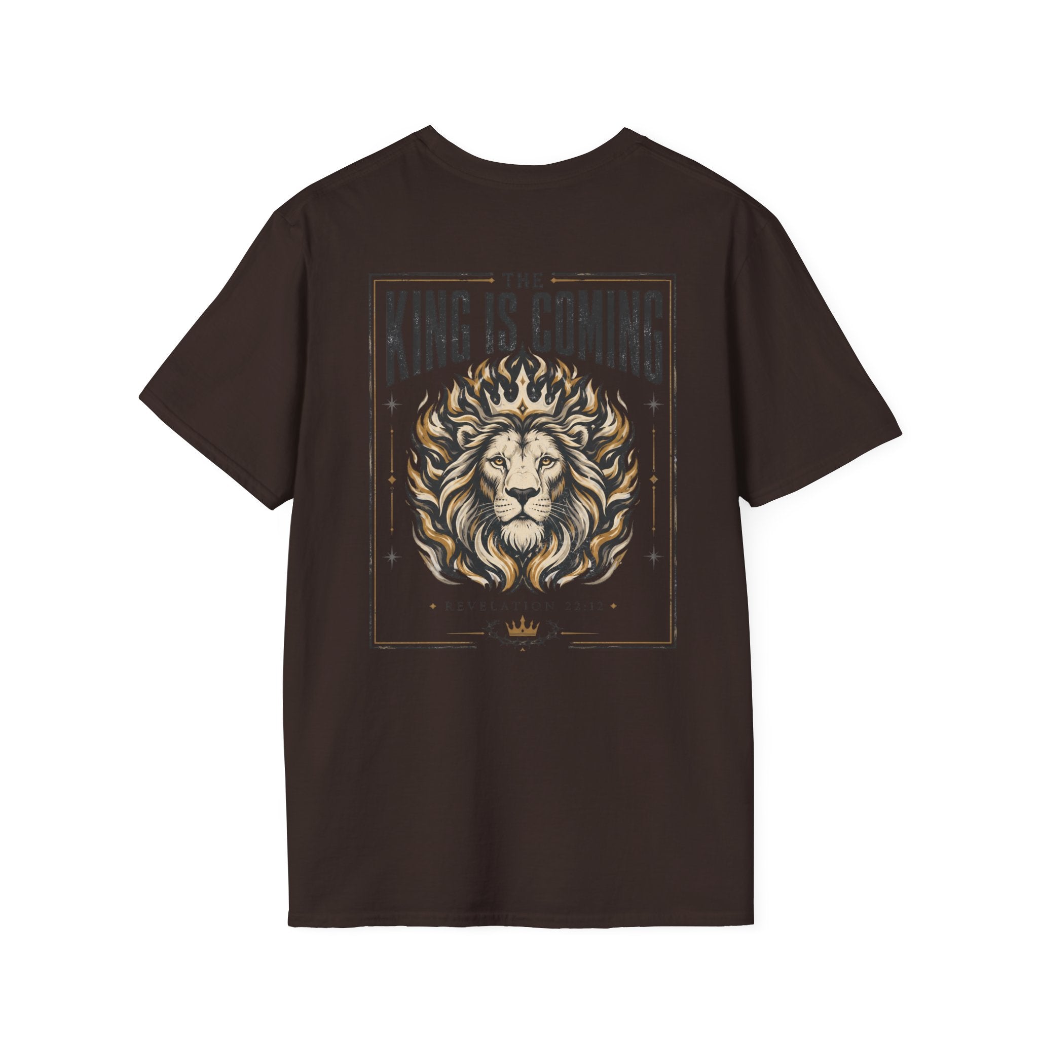 The King Is Coming T-Shirt — Crowned Lion Faith Graphic Tee