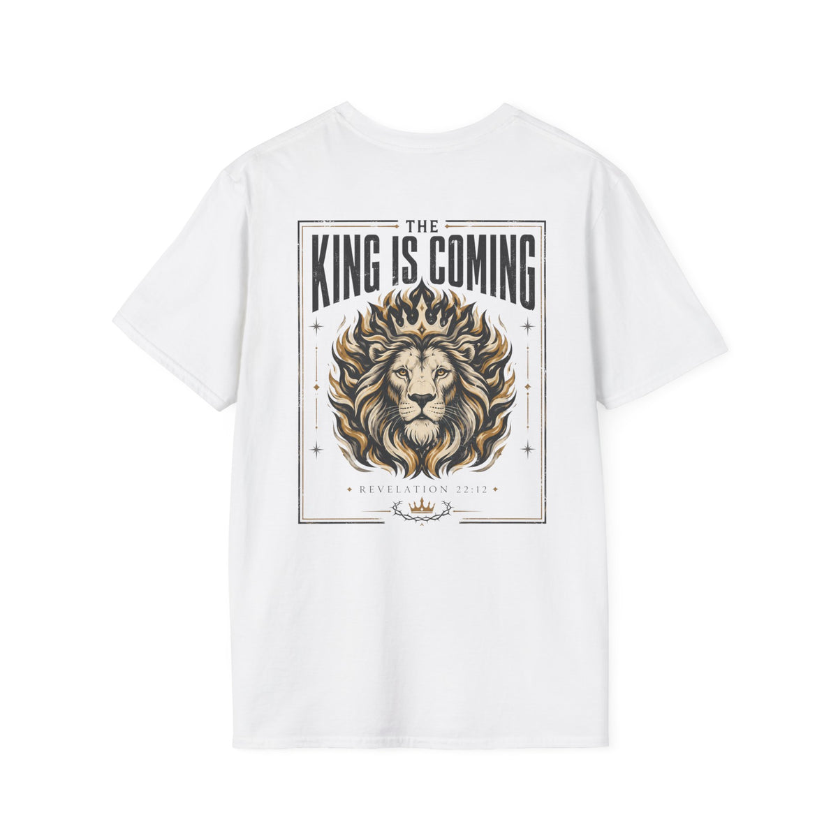 The King Is Coming T-Shirt — Crowned Lion Faith Graphic Tee