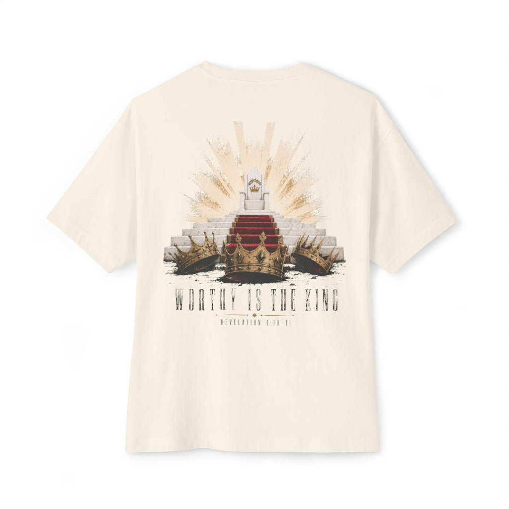 Drop Shoulder Premium Tee — "Worthy Is The King"