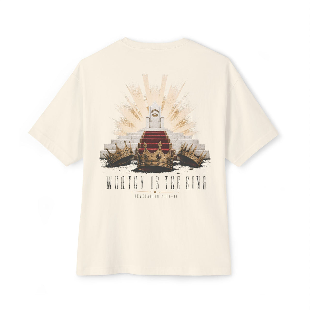 Drop Shoulder Premium Tee — "Worthy Is The King"