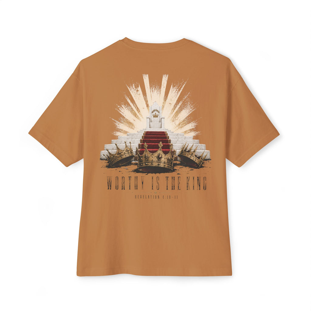 Drop Shoulder Premium Tee — "Worthy Is The King"