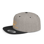 Flat Bill Snapback Hat Gold Crown Embroidery